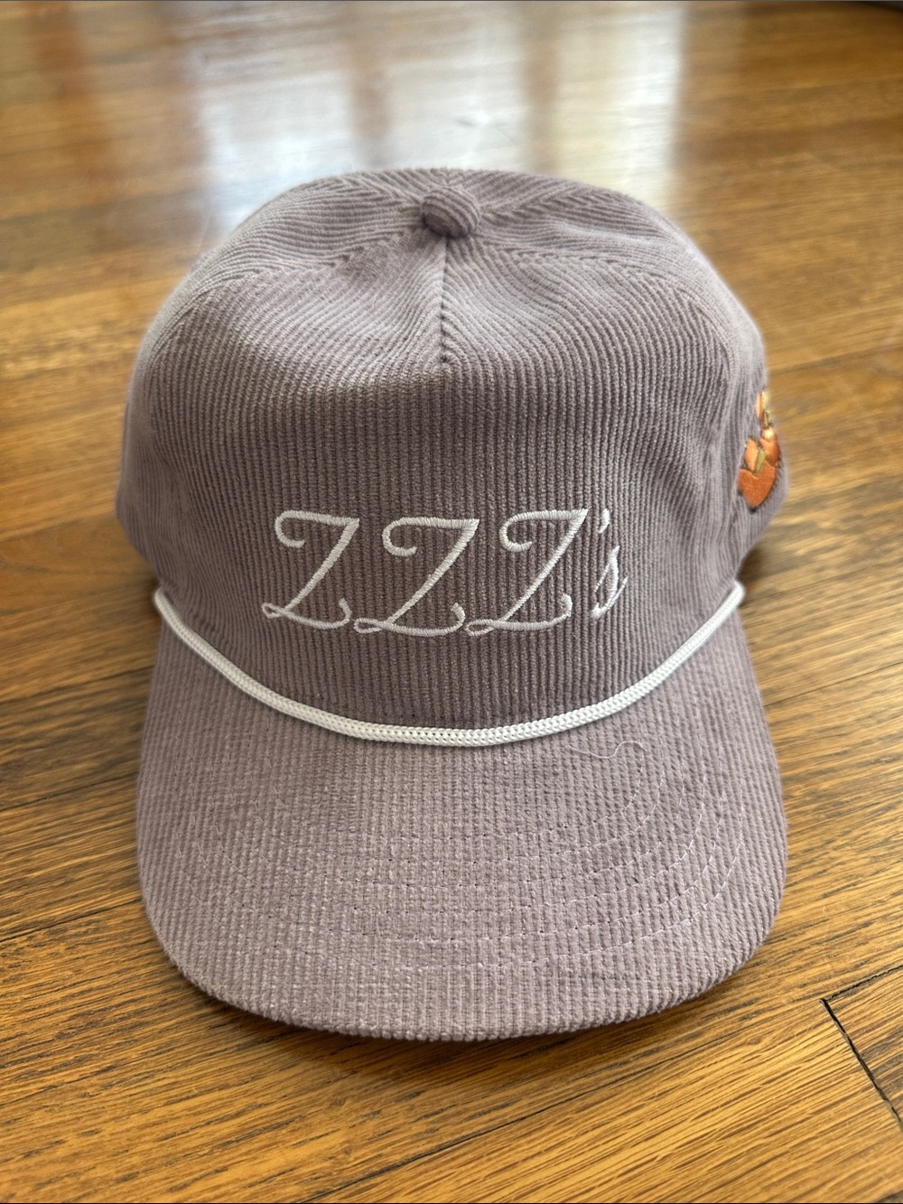 Lavender Corduroy Baseball Cap with Sloth Logo